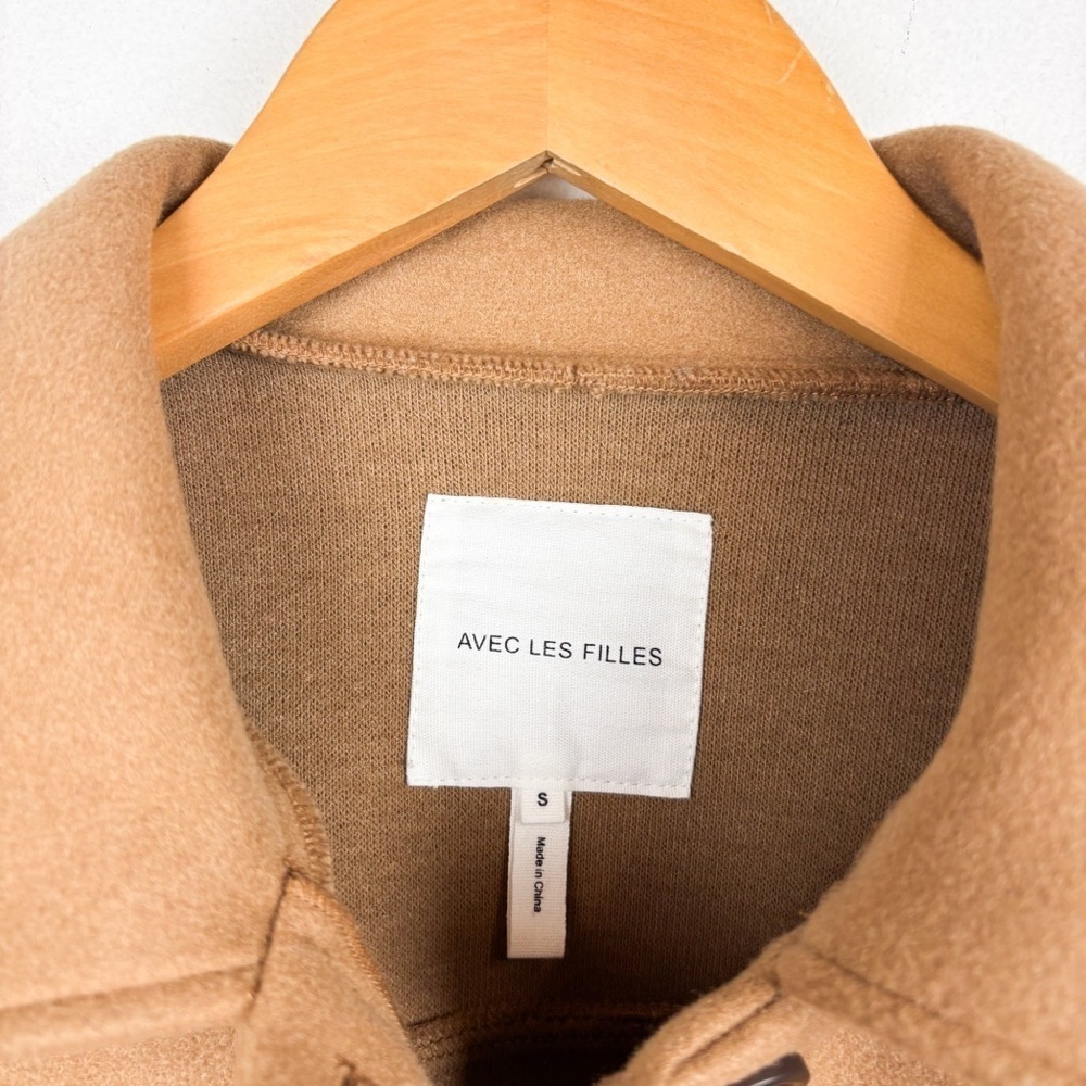 Avec Les Filles Anthropologie Tan Boyfriend Shacket Sz S - Picture 5 of 8